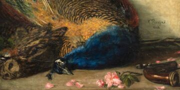 Zátiší s pávem od Karla Purkyně je ve sbírkách ZČG